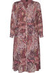 Midi-jurk met paisleyprint en elastische taille, Paars, Packshot image number 0