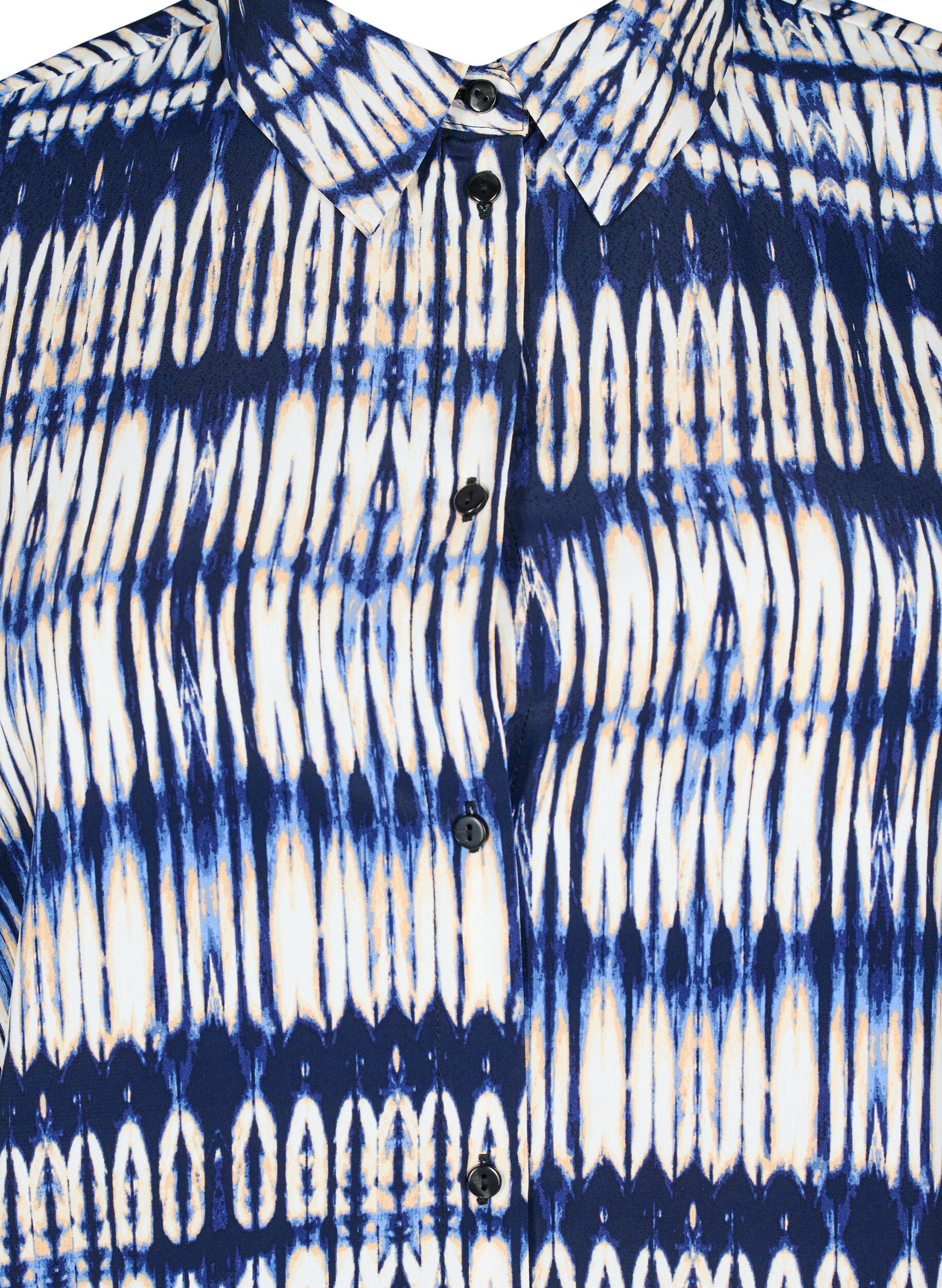 Zizzi Shirt met patroon, Blauw, Packshot image number 2