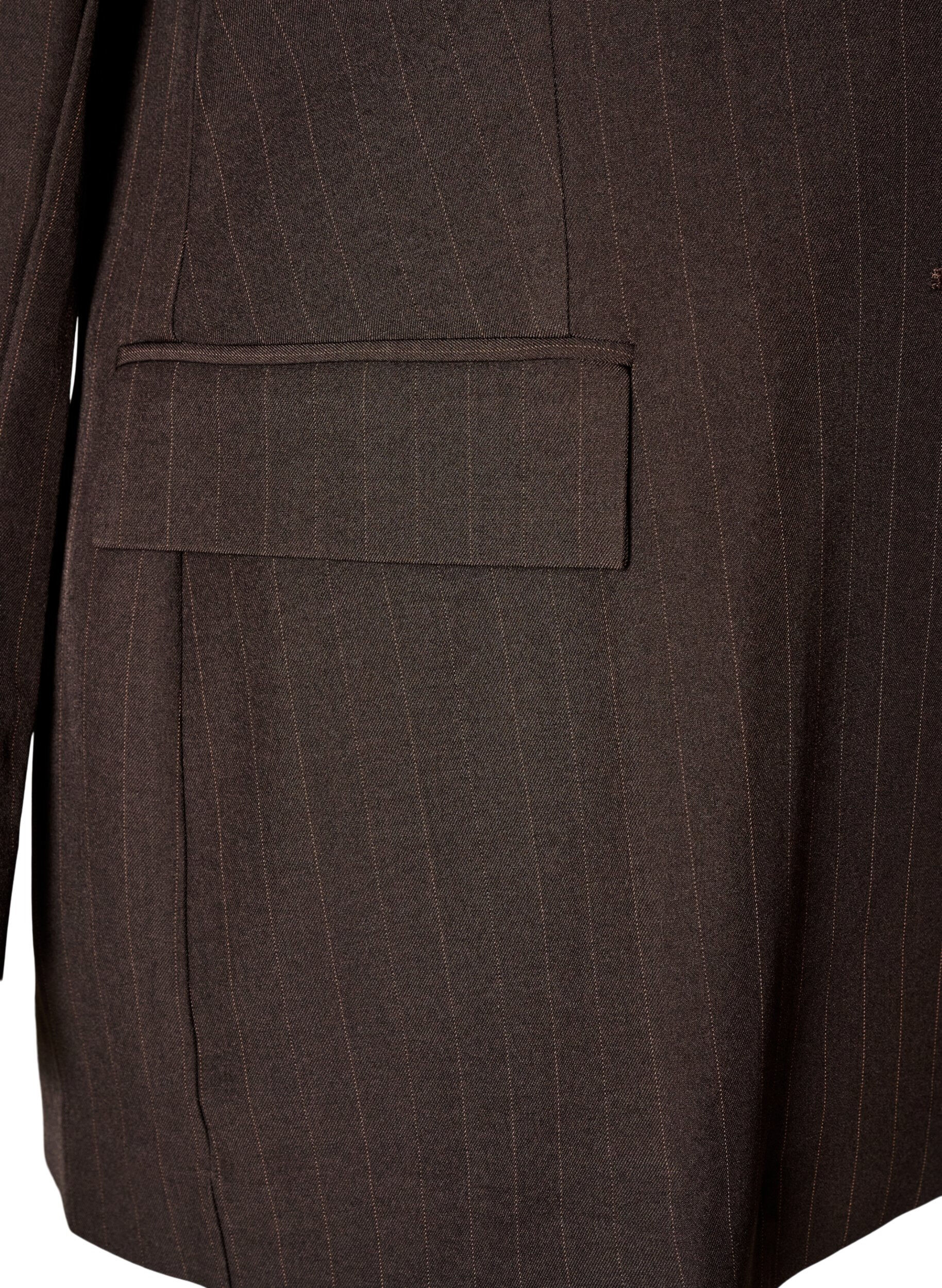 ZizziBlazer met zakken en splitten, Bruin, Packshot image number 3