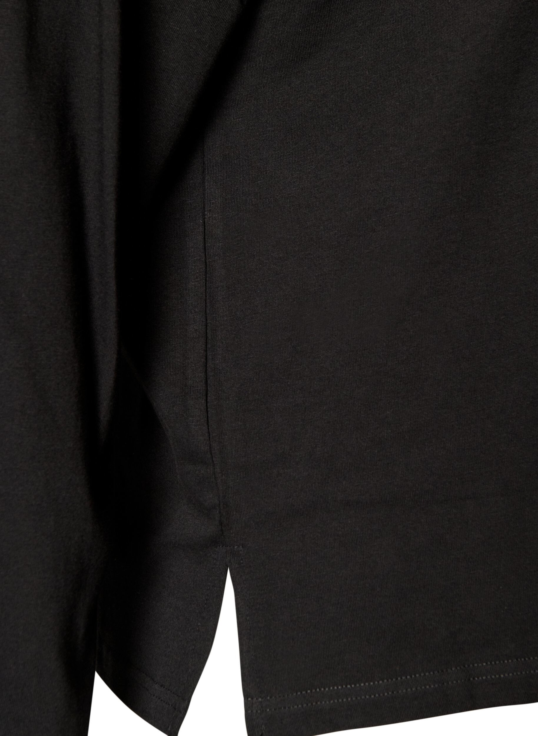 ZizziBasic T-shirt met lange mouwen, Zwart, Packshot image number 3