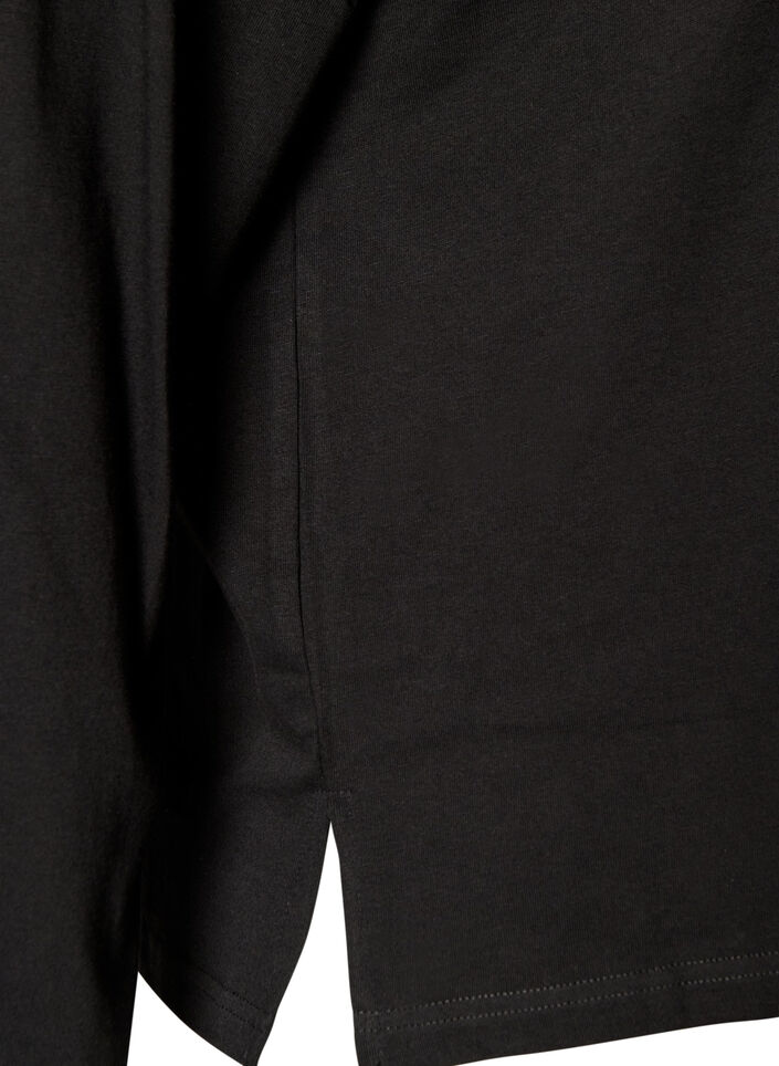 Basic T-shirt met lange mouwen, Zwart, Packshot image number 3