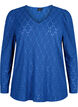 Blouse met V-hals en gaatjespatroon, Limoges, Packshot image number 0