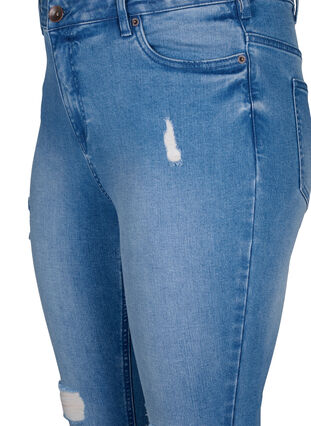 Amy jeans met super slim fit en ripped details, Blue denim, Packshot image number 2