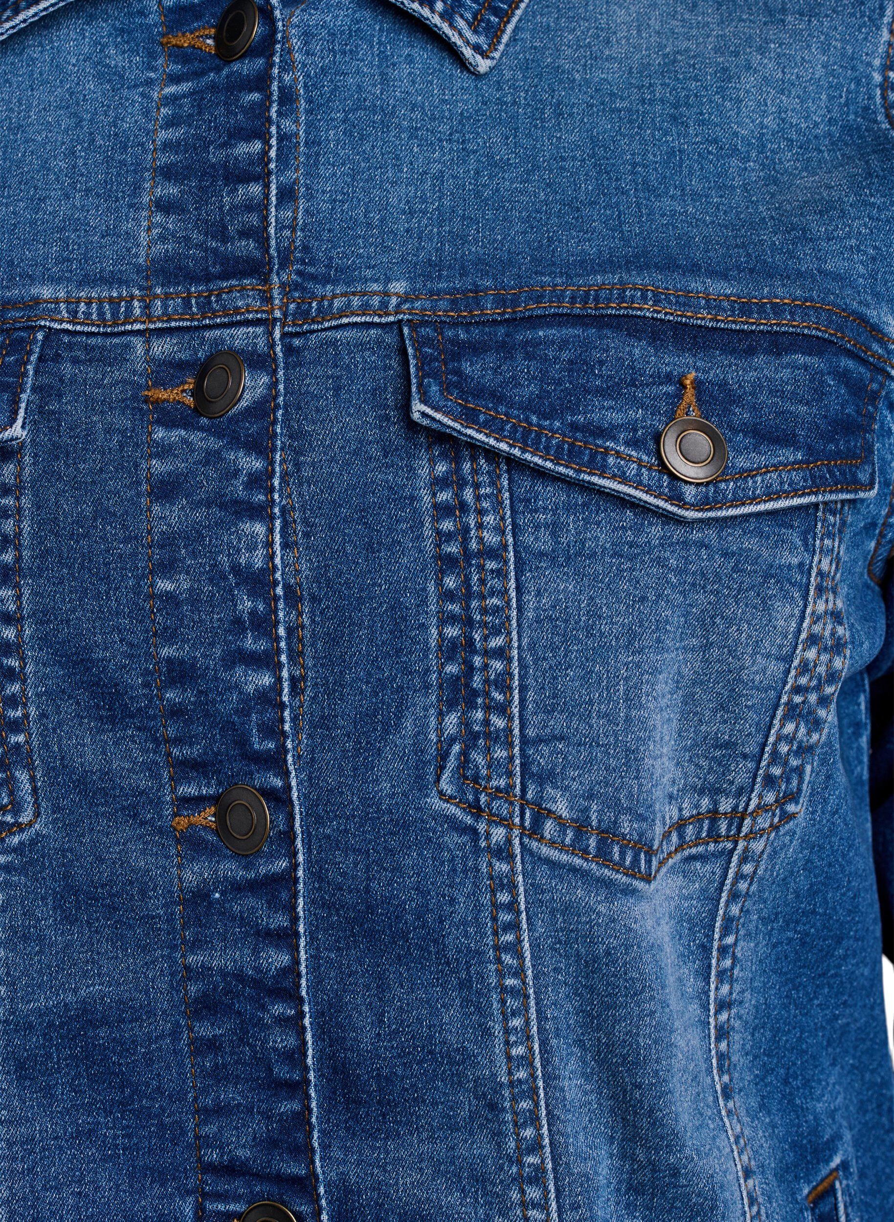 Zizzi Denimjack met een klassieke snit, Blauw, Packshot image number 2