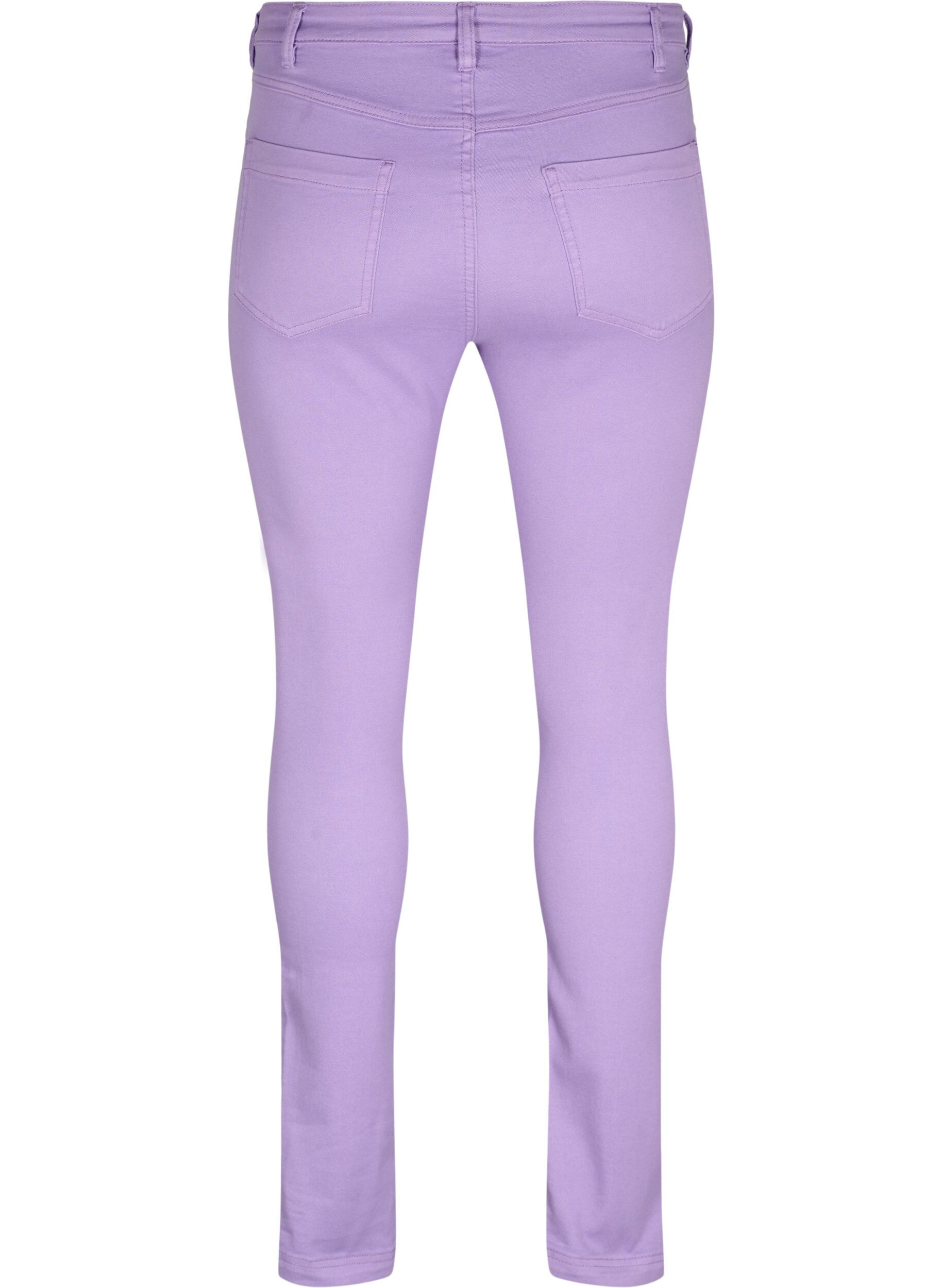 Zizzi Amy jeans met hoge taille en super slanke pasvorm, Chalk Violet, Packshot image number 1