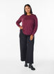 Gebreide blouse met ronde hals, Rood, Model image number 1
