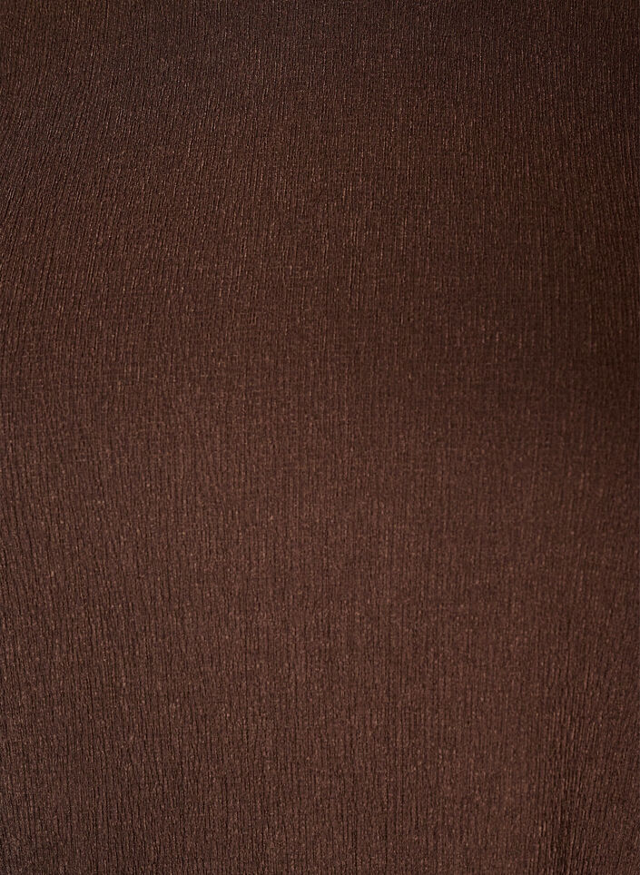Jersey blouse met asymmetrische kanten rand, Bruin, Packshot image number 2