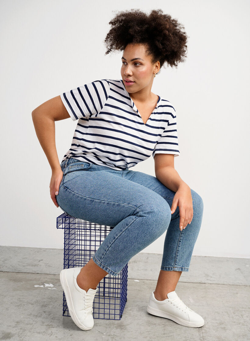 Brede lederen sneakers, White, Image image number 0