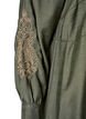 Viscose jurk met borduurwerk en stroken met ruches, Groen, Packshot image number 3