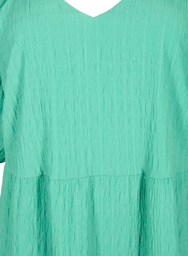 A-vormig kort jurkje met een V-hals, Deep Mint, Packshot image number 2