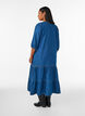 Denim maxi-jurk met gerimpelde lagen, Blauw, Model image number 1