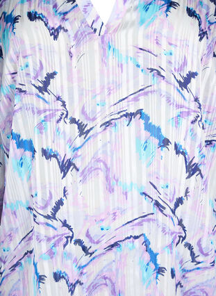 Blouse met print en 3/4 mouwen, Blue Lilac AOP, Packshot image number 2