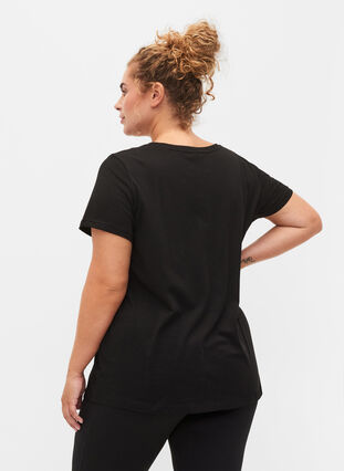 Sport-T-shirt met print, Black w. Stripe Move, Model image number 1