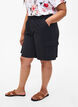  Korte broek met hoge taille en cargozakken, Black, Model image number 2