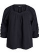 Katoenen mousseline blouse met 3/4 mouwen, Black, Packshot image number 0