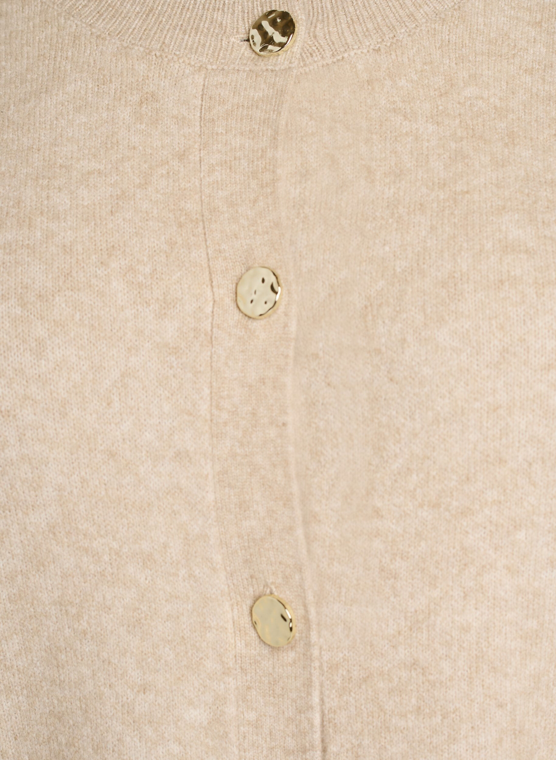 ZizziVest in zacht breisel met goudkleurige knopen, Beige, Packshot image number 2