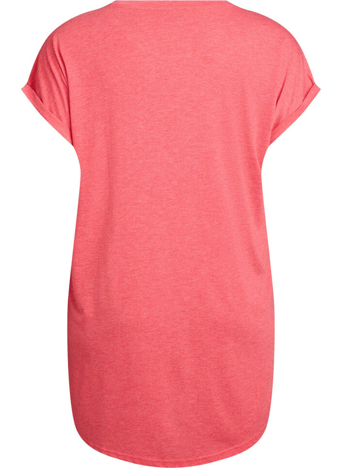 Nachthemd met korte mouwen en tekstprint, Rood, Packshot image number 1