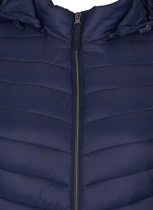 Gewatteerde lichte jas met afneembare capuchon en zakken, Navy Blazer, Packshot image number 2