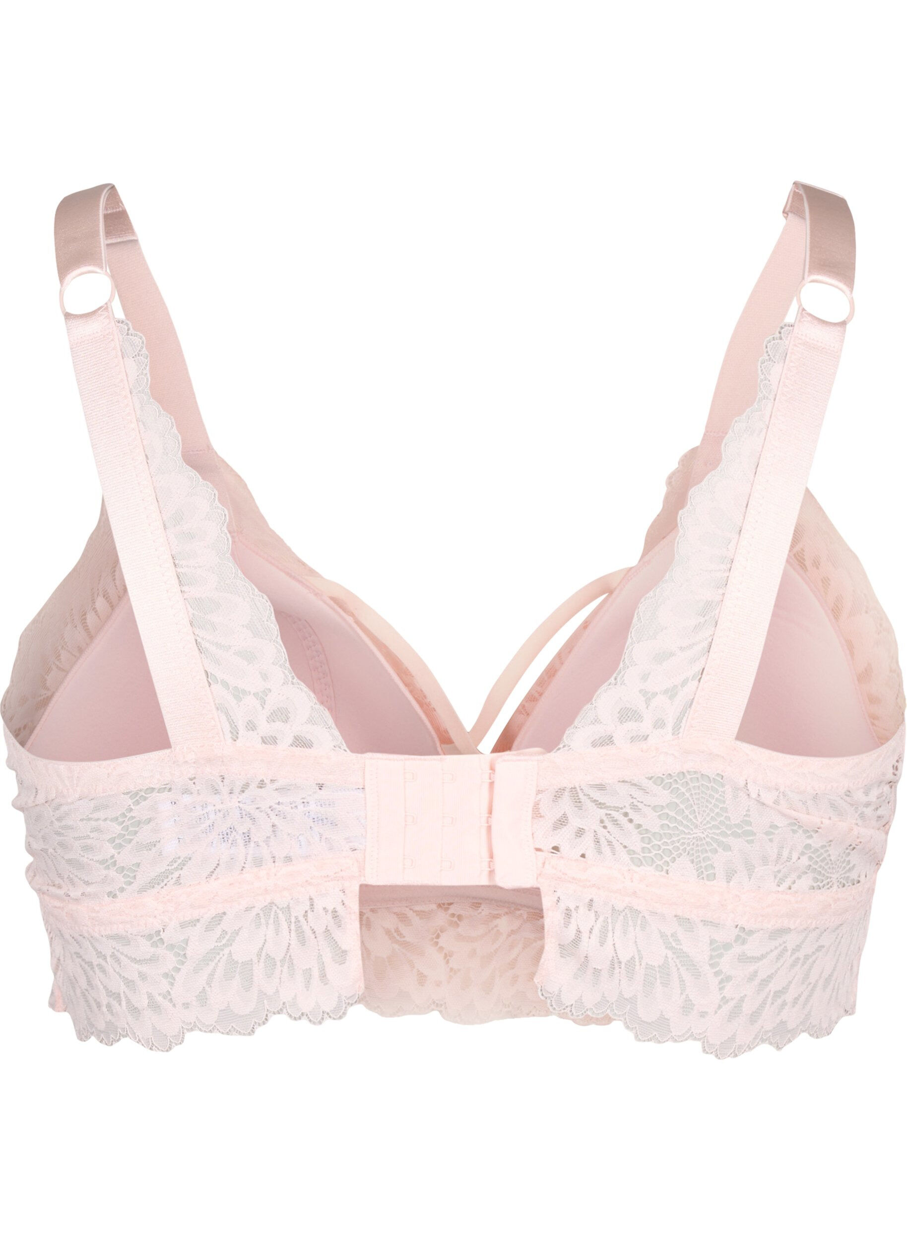 Zizzi Bralette met koorddetail en zachte vulling, Peach Blush, Packshot image number 1