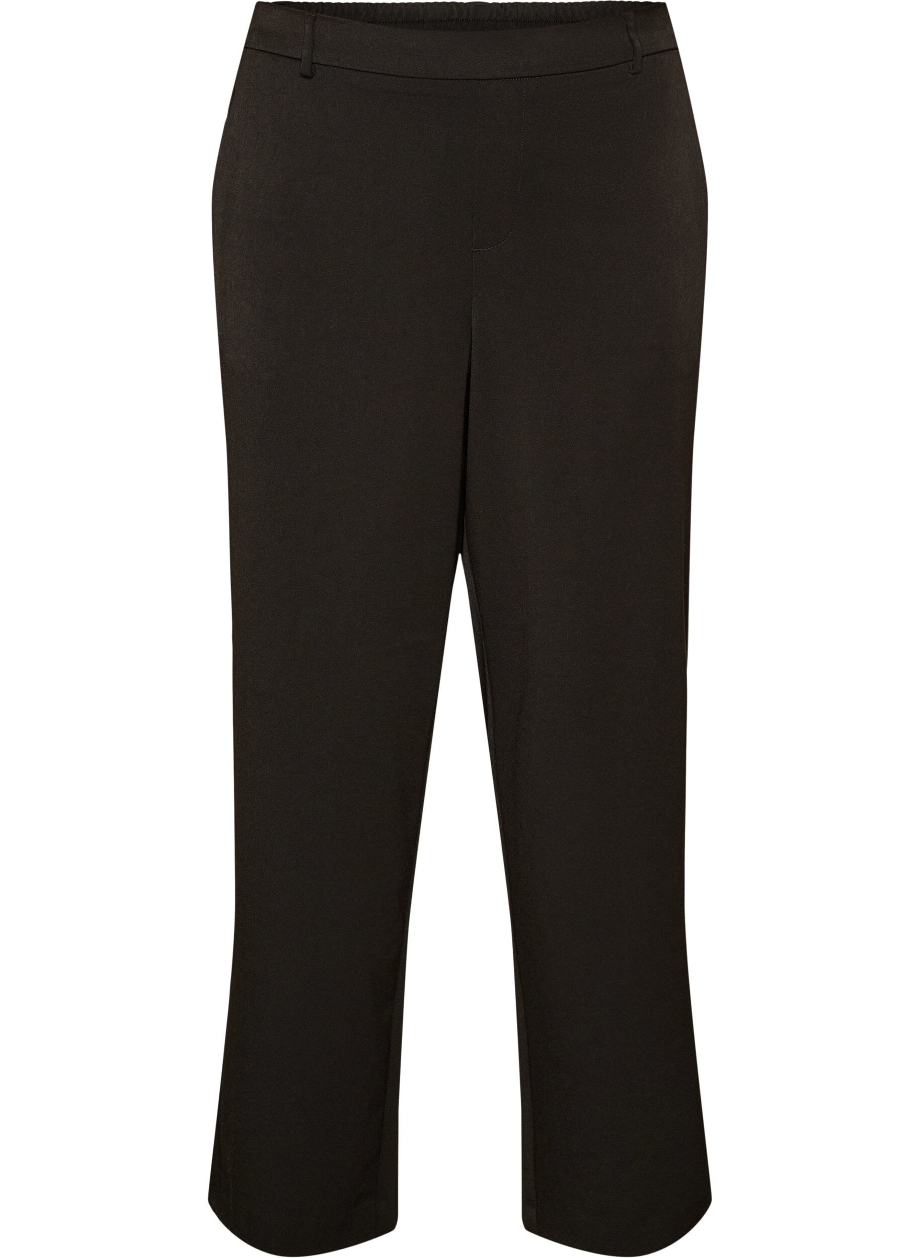 ZizziHoogtailleerde pantalon met rechte pasvorm, Zwart, Packshot image number 0