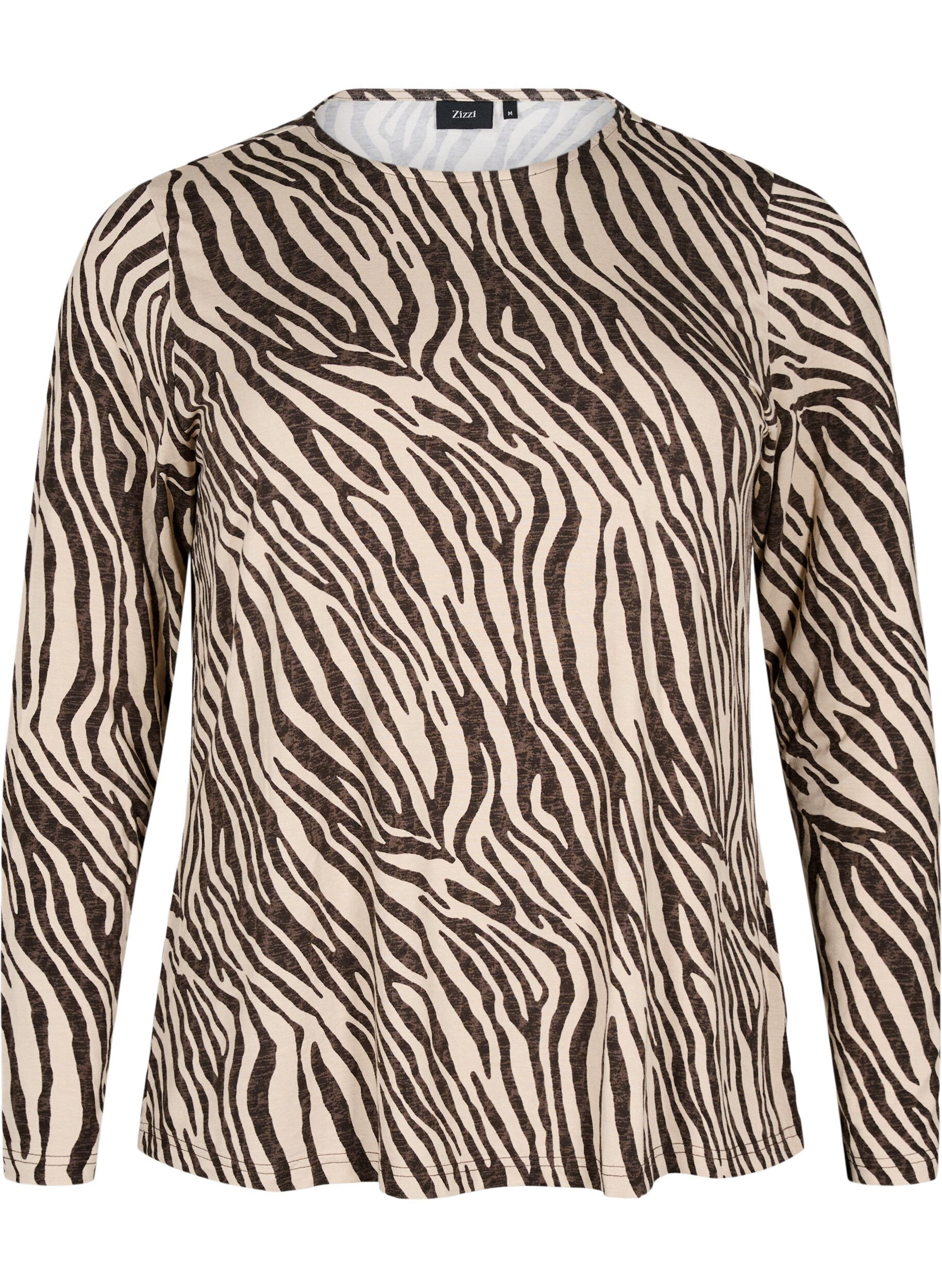 Blouse met lange mouwen en zebraprint