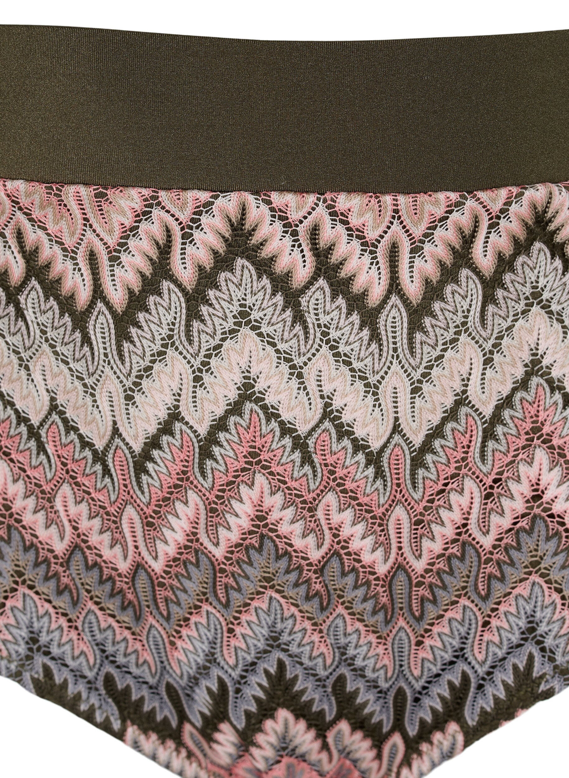 Zizzi Thai bikinibroekje met patroon en hoge taille, Beech AOP, Packshot image number 2