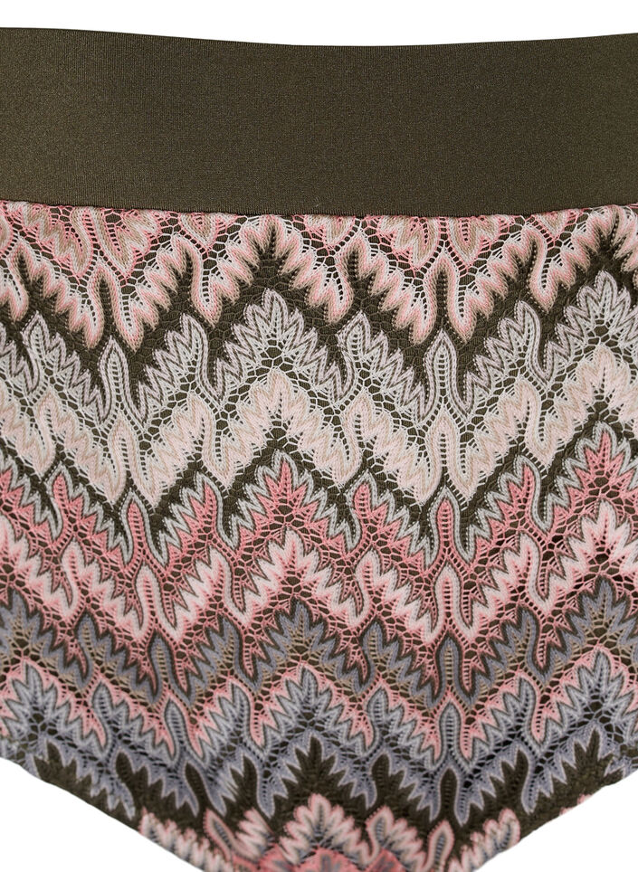 Thai bikinibroekje met patroon en hoge taille, Beech AOP, Packshot image number 2