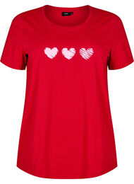 Katoenen T-shirt met motief, Salsa w. Hearts