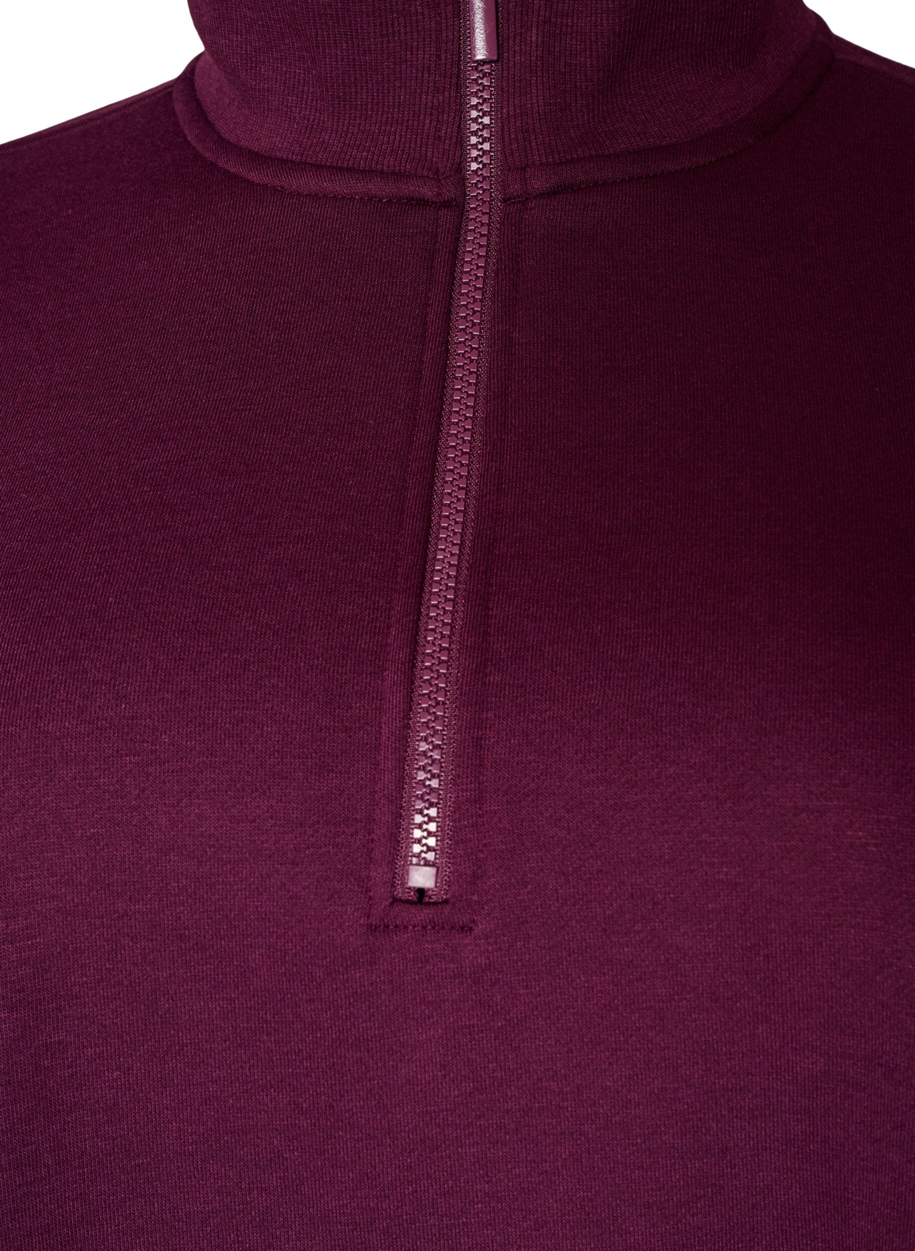 ZizziSweatshirtjurk met hoge ribkraag en rits, Paars, Packshot image number 2