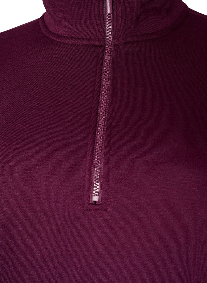 Sweatshirtjurk met hoge ribkraag en rits, Paars, Packshot image number 2
