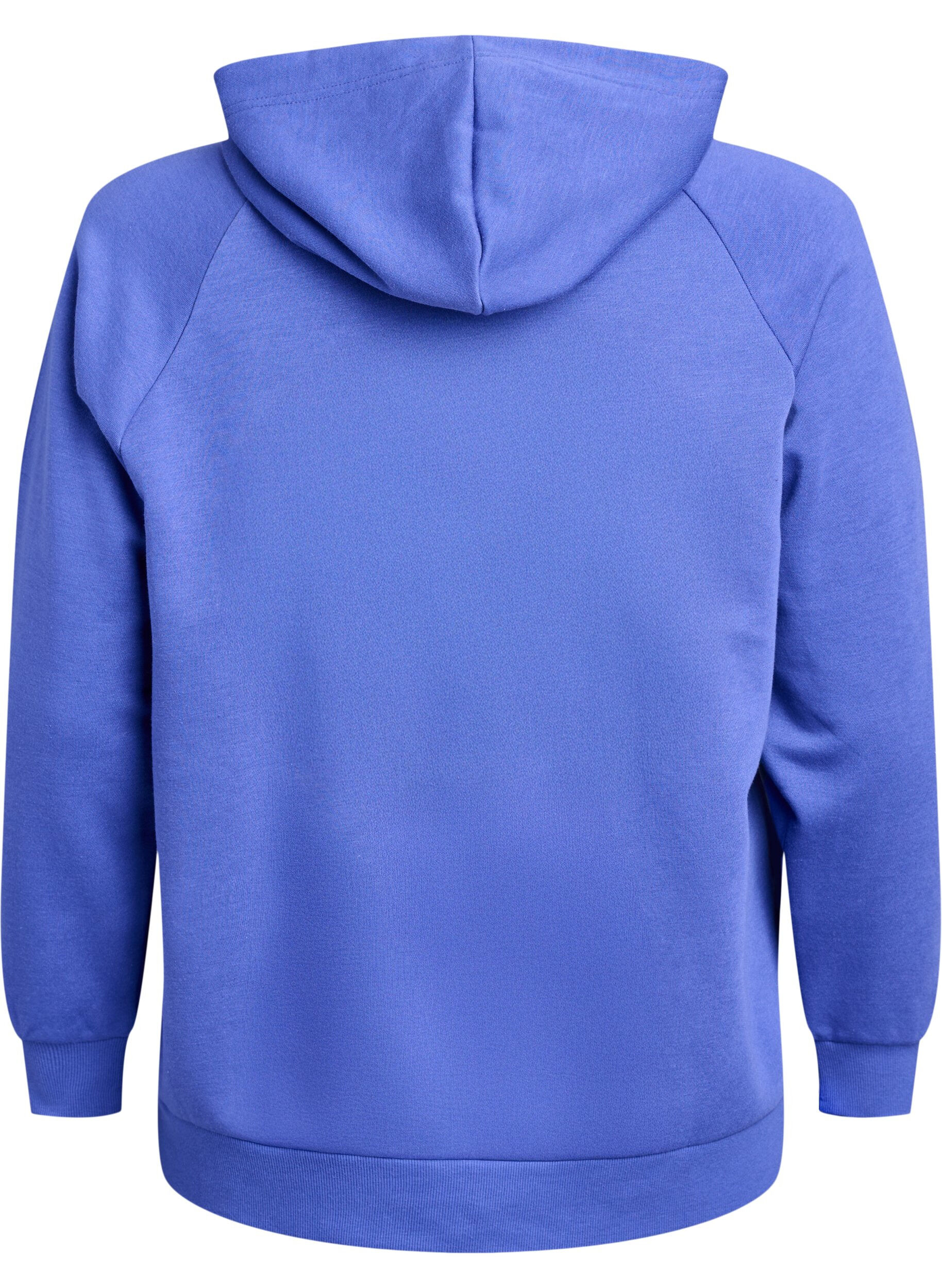 Zizzi Hoodie met geborduurd frontmotief, Blauw, Packshot image number 1