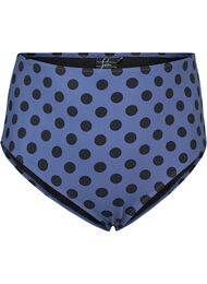 Bikinibroekje met hoge taille en print, Blue Indigo Dot