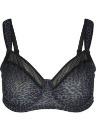 Bh met bloemenprint en mesh, Grey Leopard