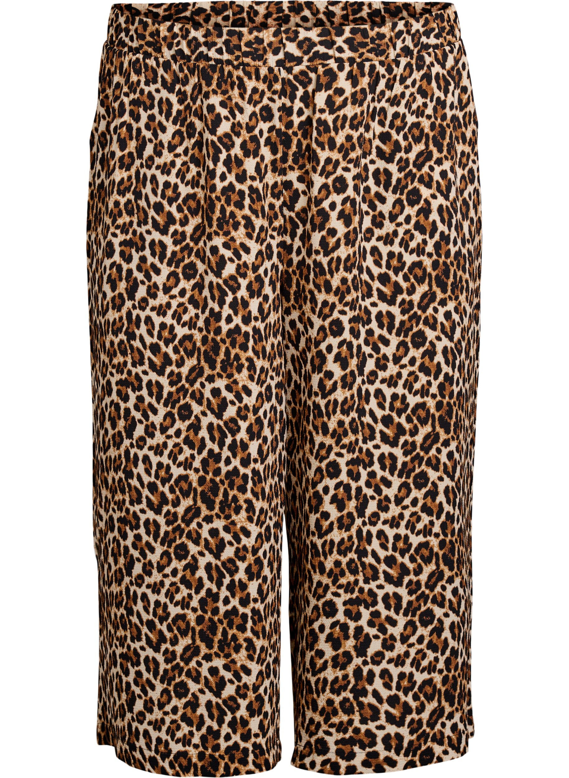 Zizzi Culotte broek met print, Bruin, Packshot image number 0