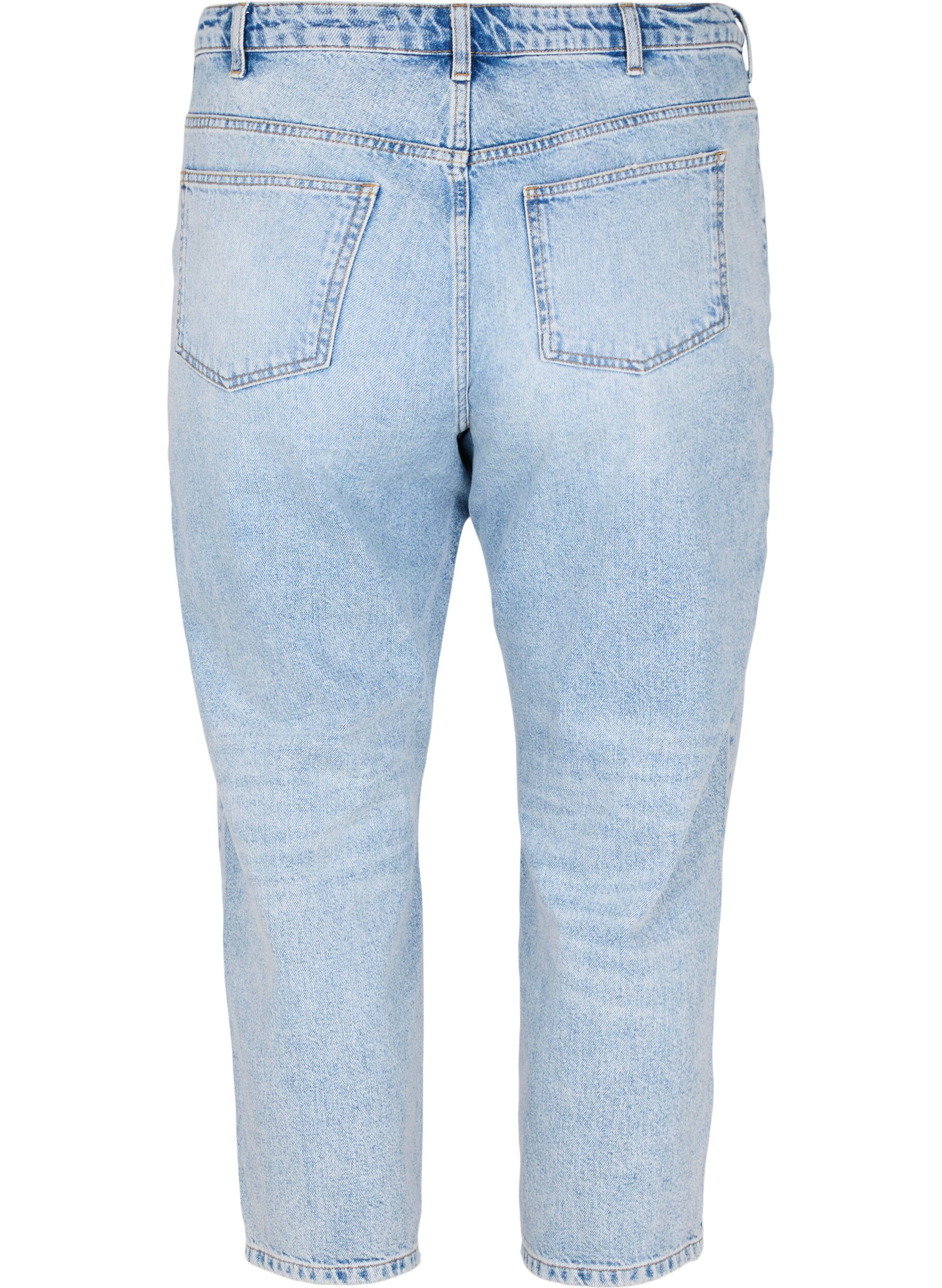 Zizzi Cropped Vera jeans met studs, Light blue denim, Packshot image number 1