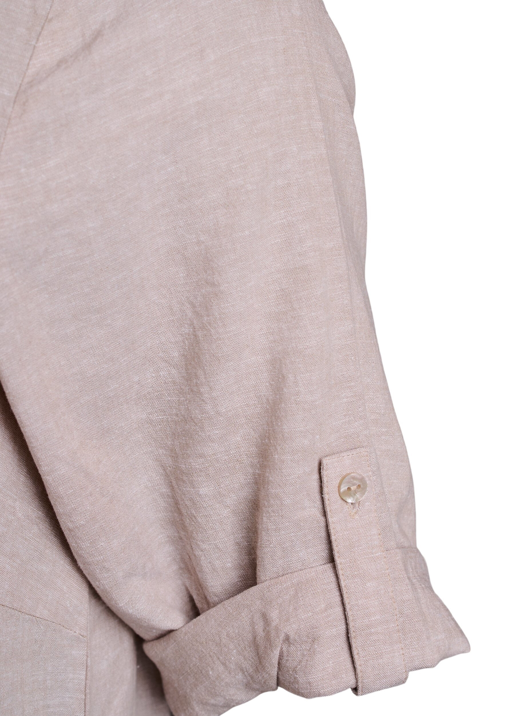 Zizzi Tuniek van linnen en viscose met A-vorm, Beige, Packshot image number 3