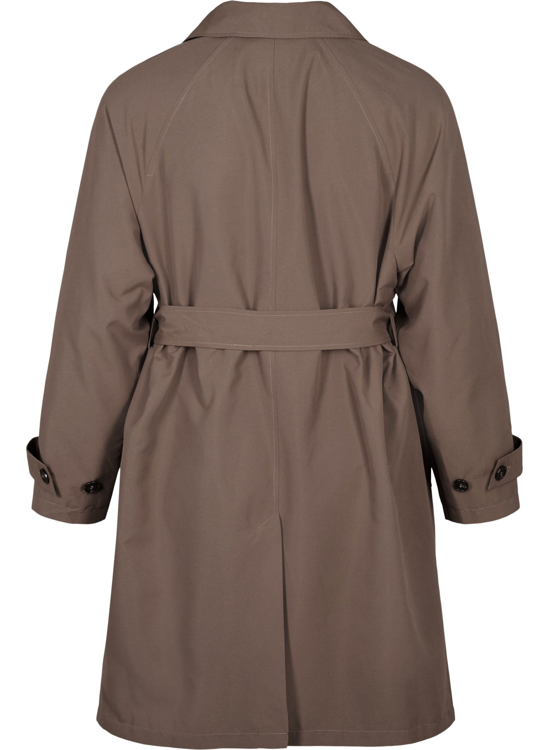 Zizzi Trenchcoat met riem en split, Chocolate Chip, Packshot image number 1