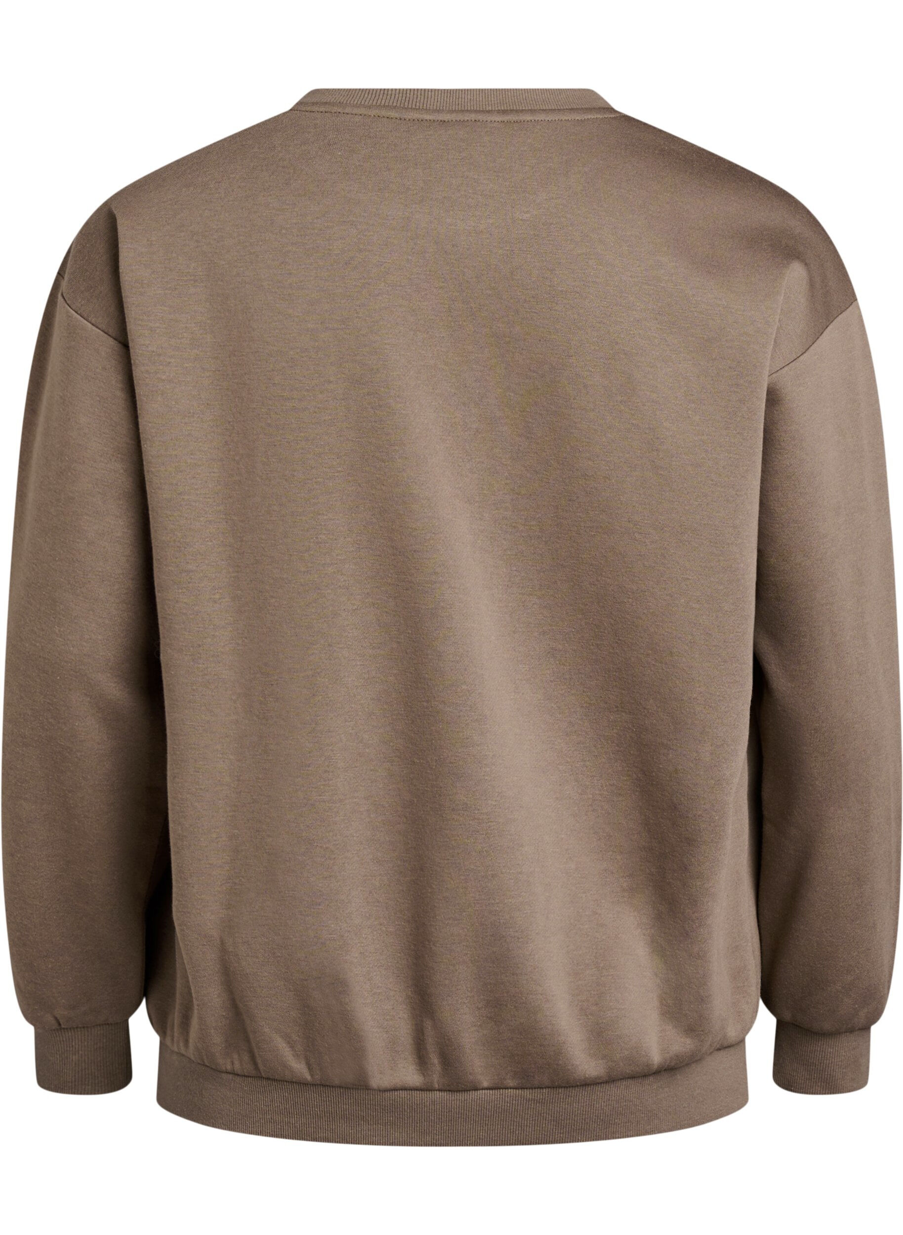 Zizzi Sweatshirt met een motief, Walnut, Packshot image number 1
