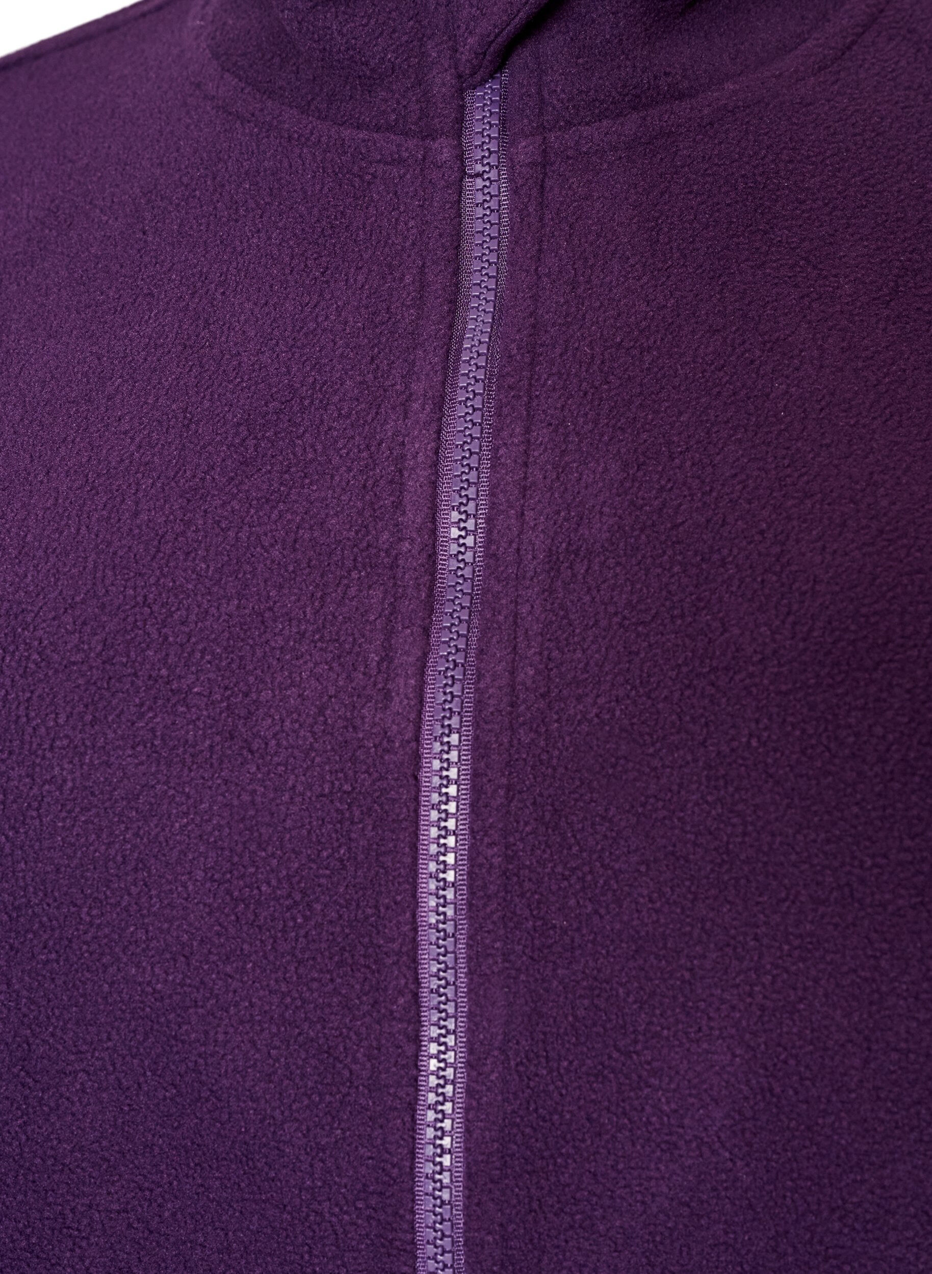 ZizziFleecetop met ritssluiting en hoge kraag, Paars, Packshot image number 2