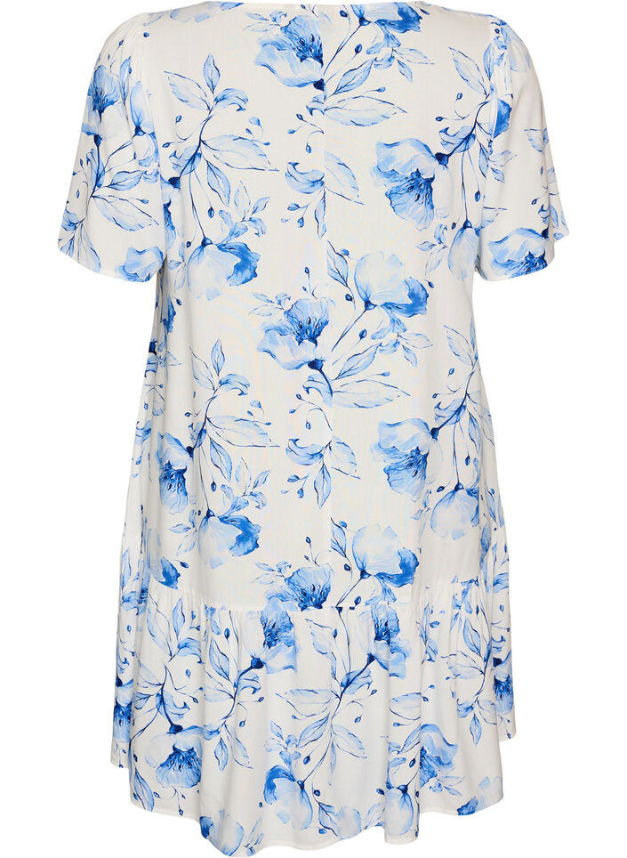 Jurk van viscose met coupenaad, Wit, Packshot image number 1