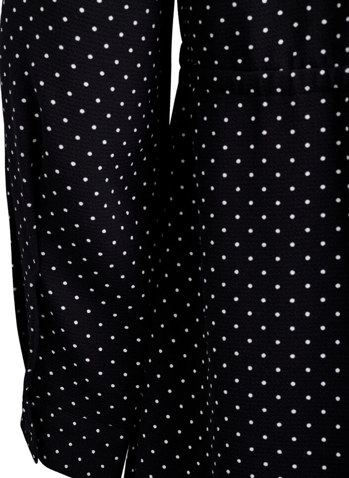 Knielange jurk met strikceintuur, Zwart, Packshot image number 3