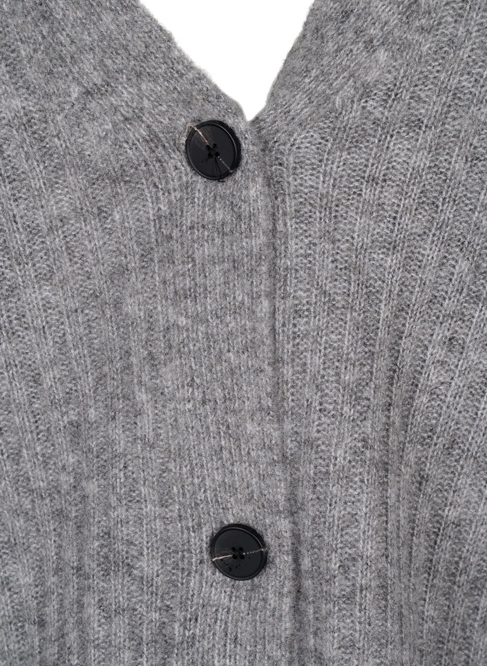 Gem&ecirc;leerd vest in ribtricot, Light Grey Melange, Packshot image number 2