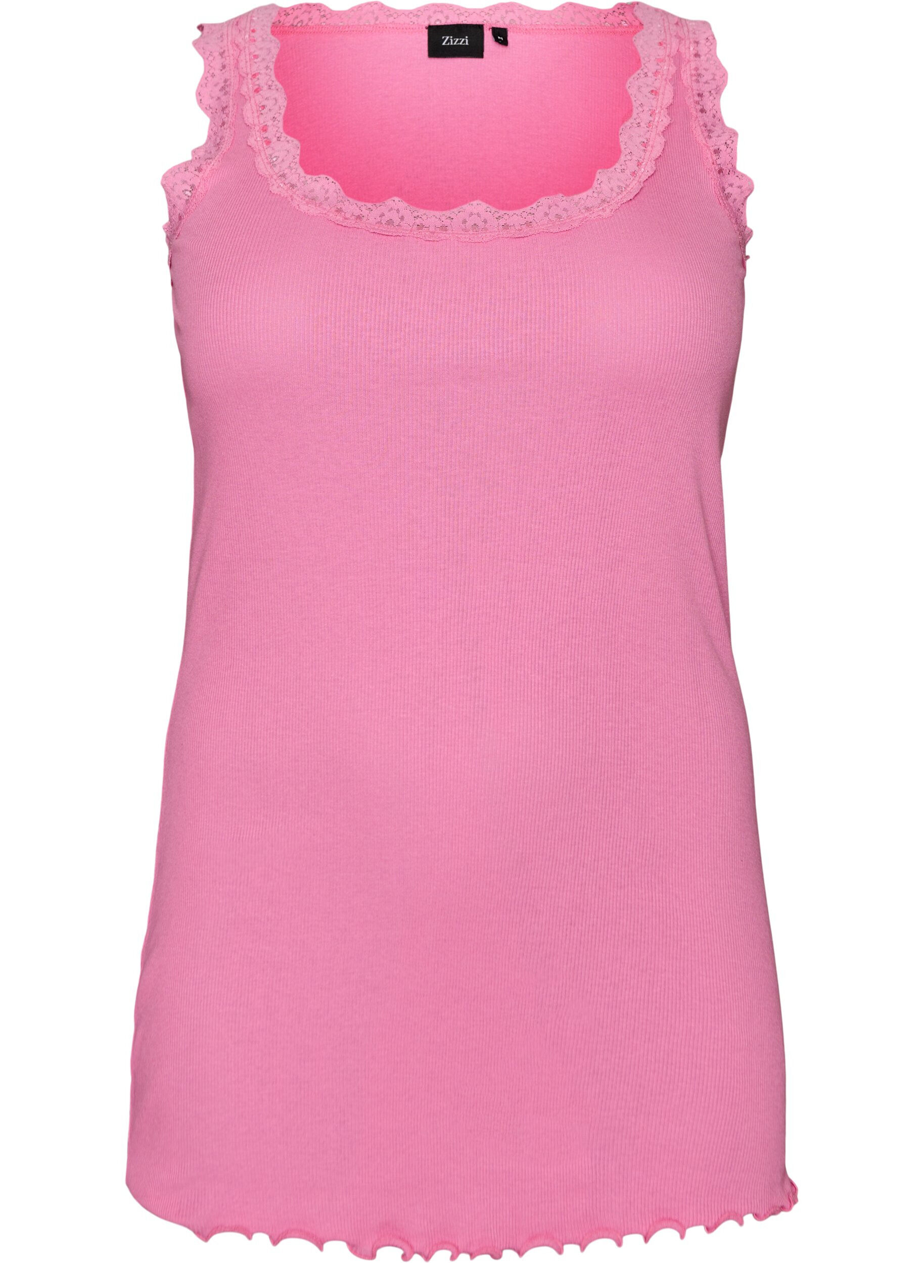 ZizziTop met kant, Roze, Packshot image number 0