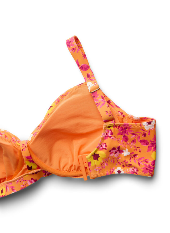 Bikinitop met beugel en patroon, Oranje, Packshot image number 3