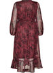 Maxi-jurk met bloemenprint en smokwerk, Donker Bordeaux, Packshot image number 1