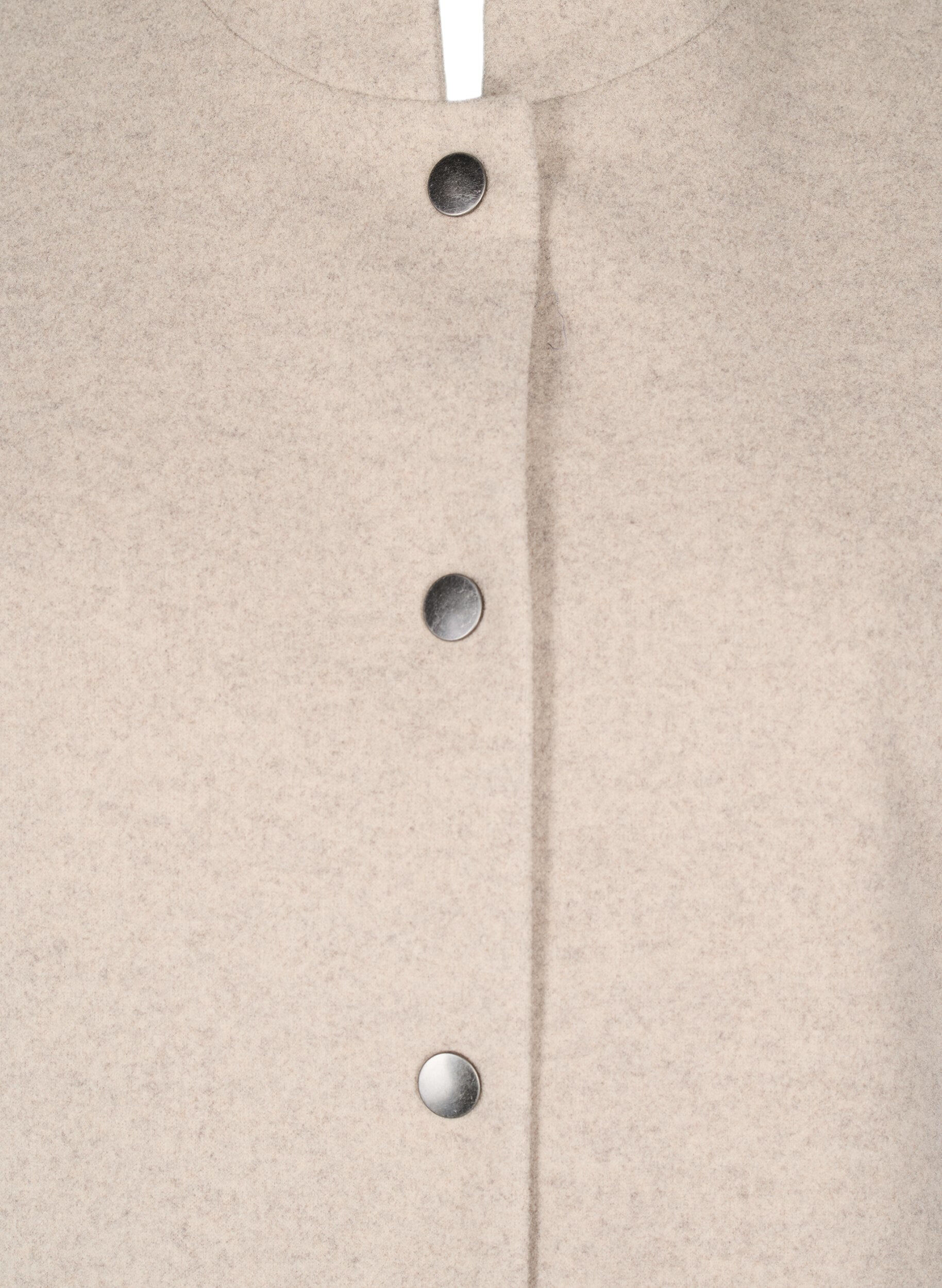 Zizzi Cape-jack met korte mouwen in een wol-look, Simply Taupe Mel., Packshot image number 2