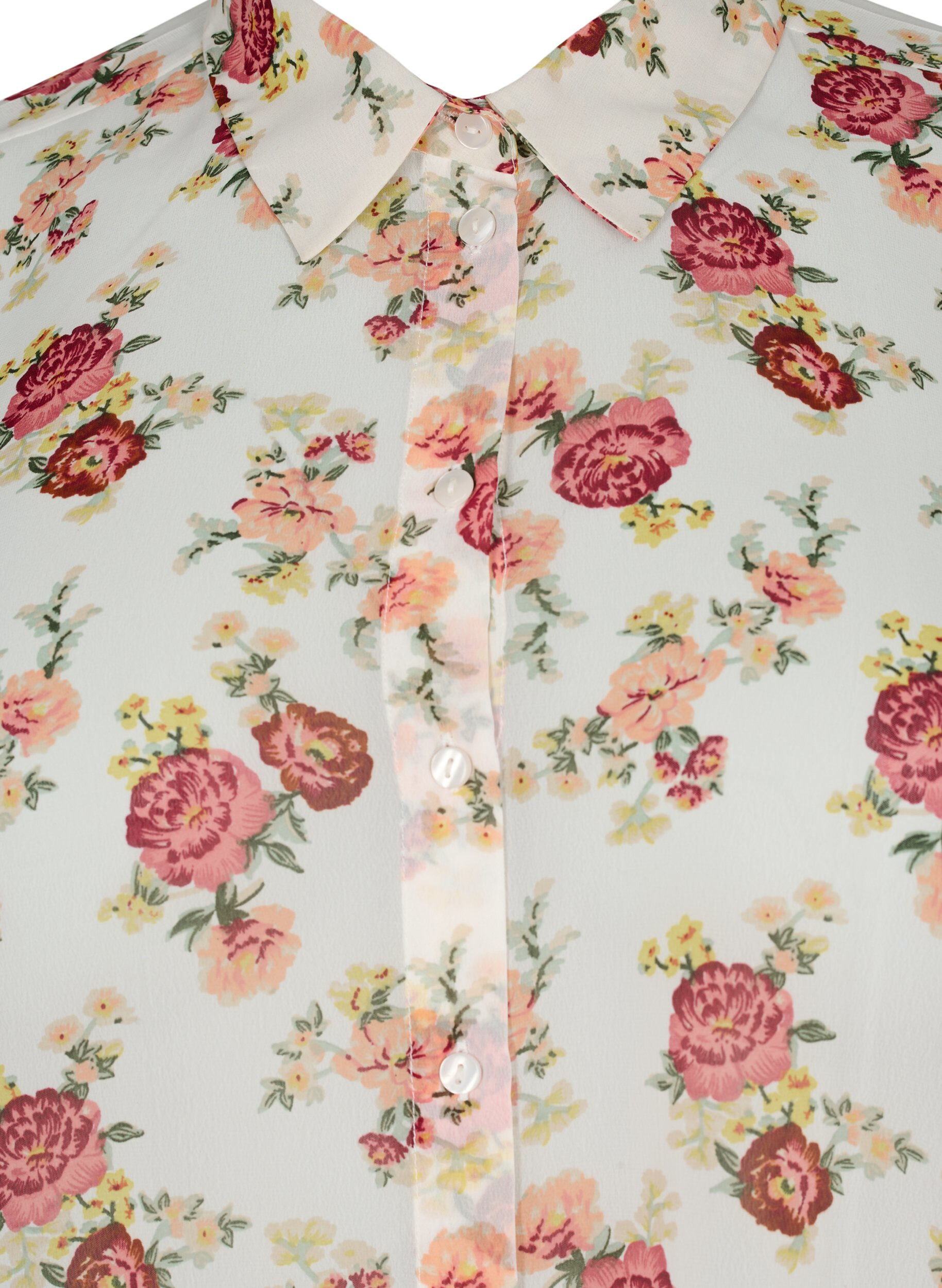 Zizzi FLASH - Shirt met lange mouwen en bloemenprint, Off White Flower, Packshot image number 2