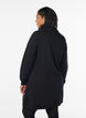Kort sweatshirt jurk met hoge kraag en zakken, Zwart, Model image number 2