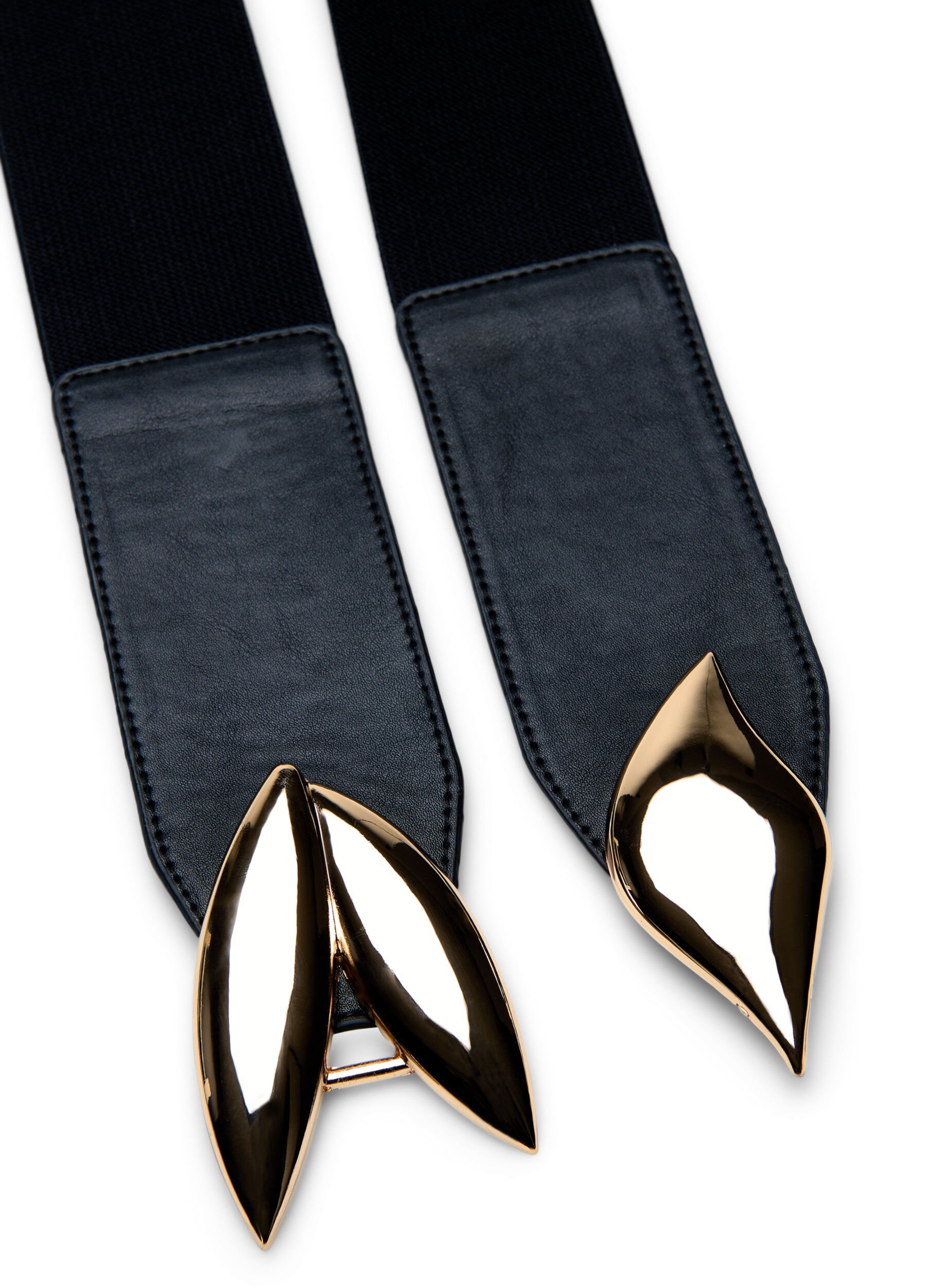 Zizzi Elastische tailleband met goudkleurige gesp, Black w. Gold Buckle, Packshot image number 2