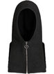 Ribgebreide balaclava met ritssluiting, Zwart, Packshot image number 0